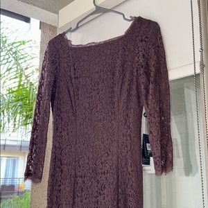 Lace Taupe Adrianna Papell Gown